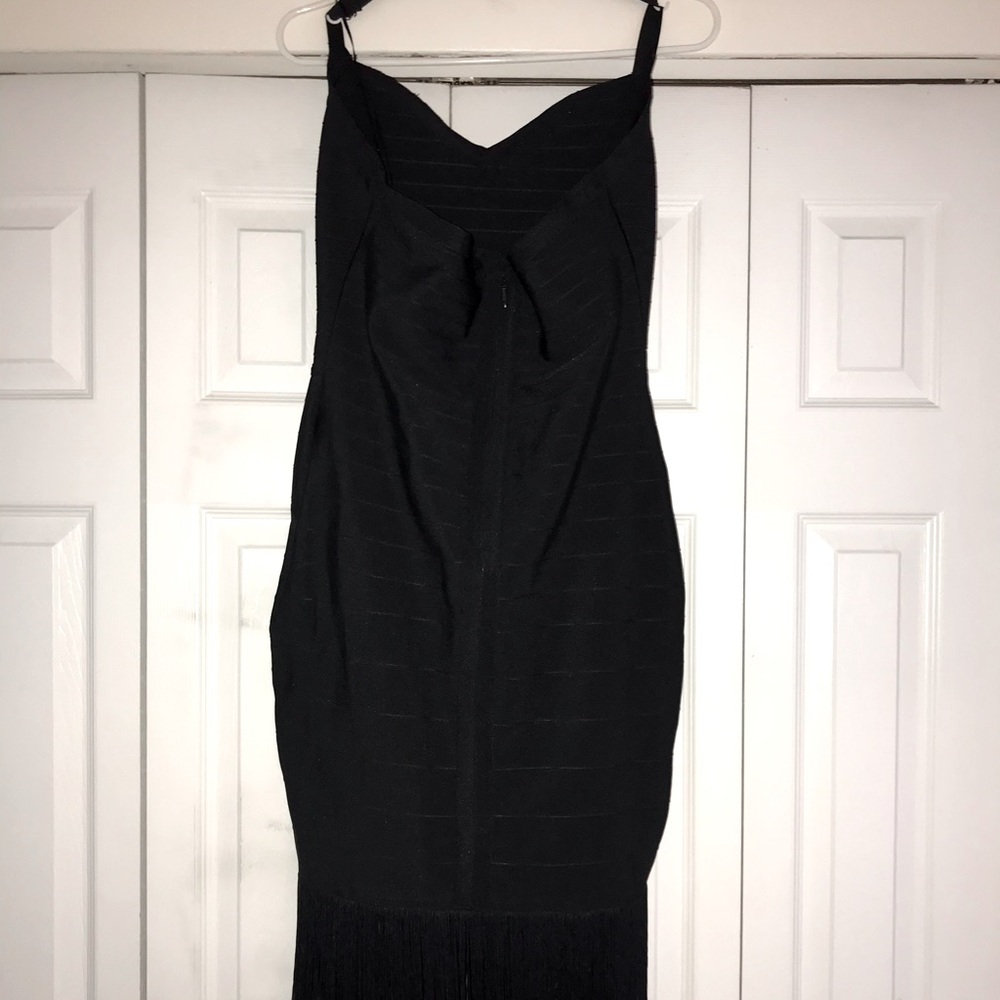 Lascana Black Cocktail Dress with Fringe